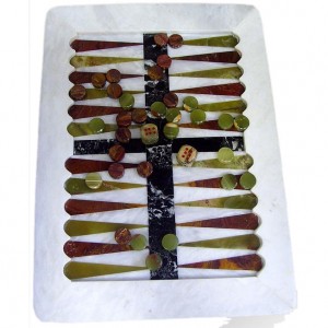 Нарды 30*40 оникс+яшма+мрамор