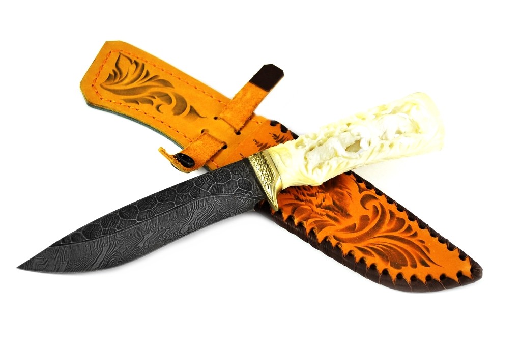 Нож Близнец дам. сталь литье кость